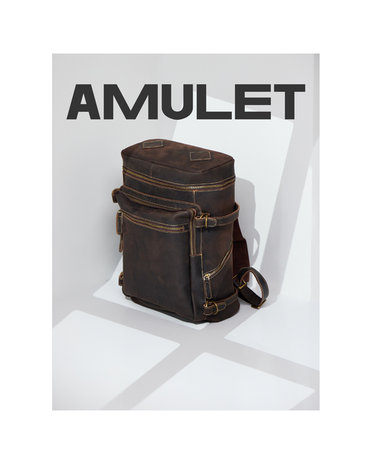 Amulet Винтажный рюкзак из натуральной кожи crazy horse от