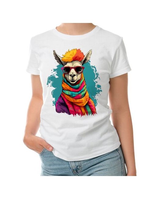 Roly футболка Лама в разноцветном шарфе M