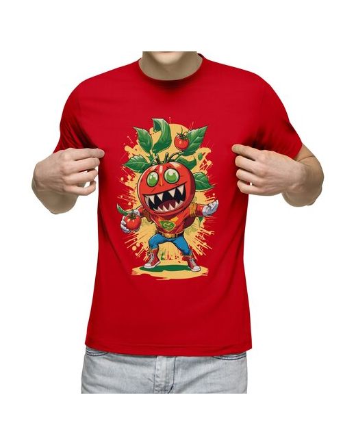 US Basic футболка Злой и страшный помидор M меланж