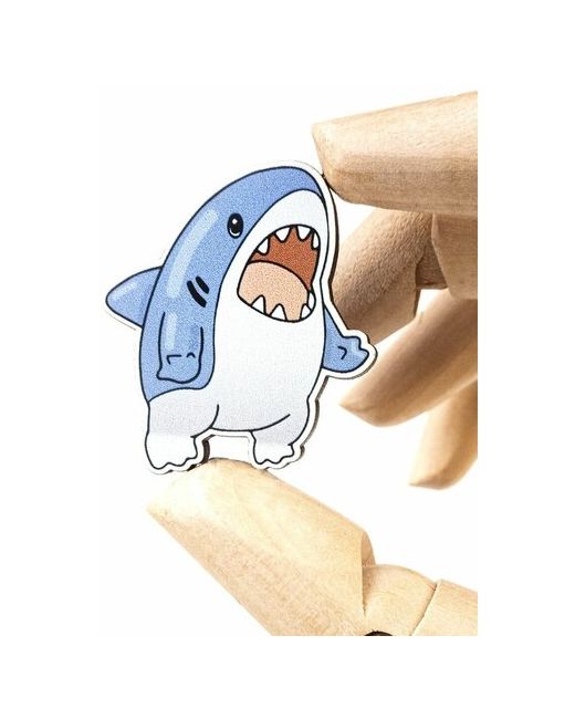 Pepper Pin деревянный пин значок акула с булавкой на рюкзак/одежду