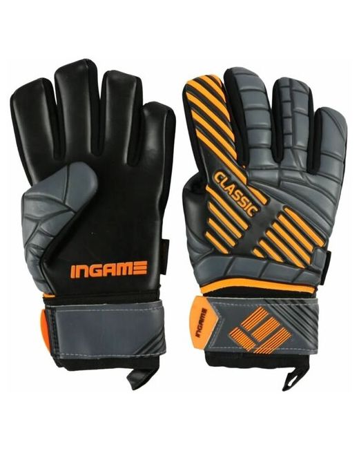 Ingame Вратарские перчатки Ingamе Classic футбольные для вратаря черно-оранжевые р.