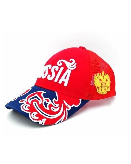 ПодариТо Бейсболка Russia сетка вышивка красно-синяя бейсболка кепка летняя