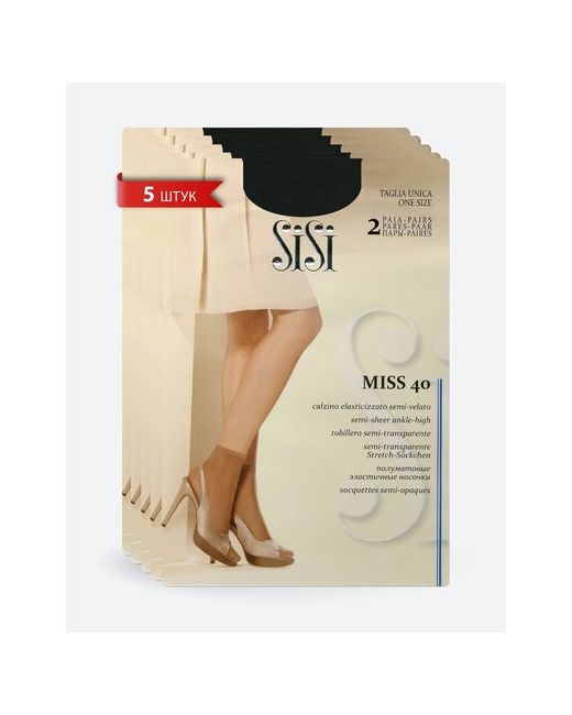 Sisi Комплект носков Miss 40 den набор 5 штук Caramello Размер 0 UNI