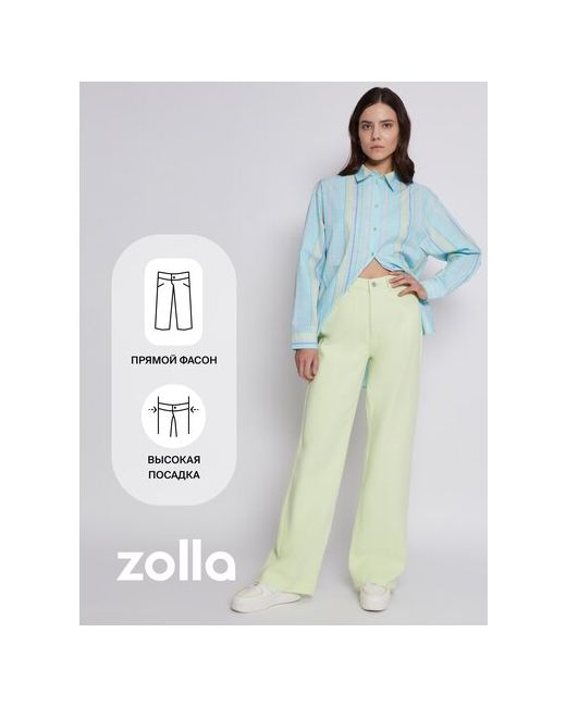 Zolla Цветные джинсы прямого силуэта Светло-зеленый размер 26