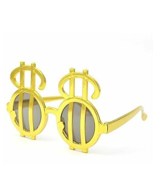Веселуха Карнавальные очки Доллары золотые украшение для праздника
