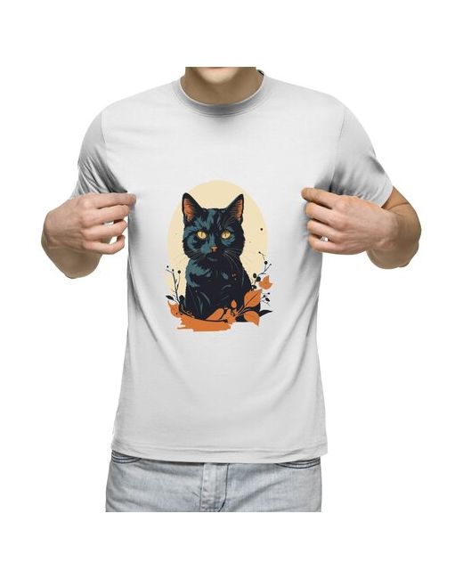 US Basic футболка Чёрная кошка S меланж
