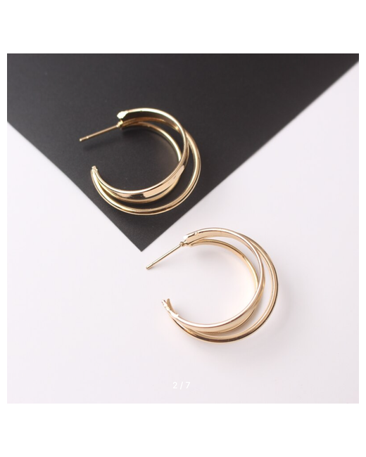Fashion Jewelry Серьги-кольца геометрического дизайна диаметром 25 см сережки гвоздики пусеты