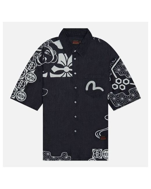 Evisu рубашка Seagull Embroidered Kamon Decorative Print Размер M