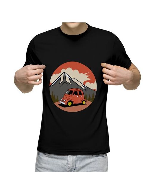 US Basic футболка Ретро машина в горах XL темно-