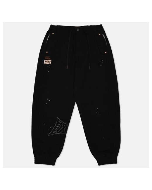 Evisu брюки Multi Print Embroidered Stained Jogger Размер L