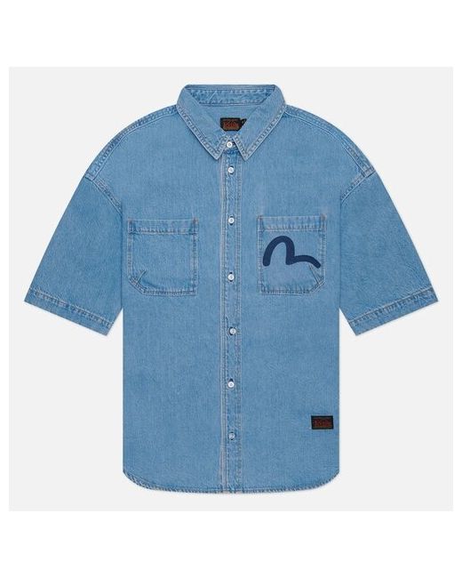 Evisu рубашка Tone On Seagull Eagle Embroidered Denim Размер XL