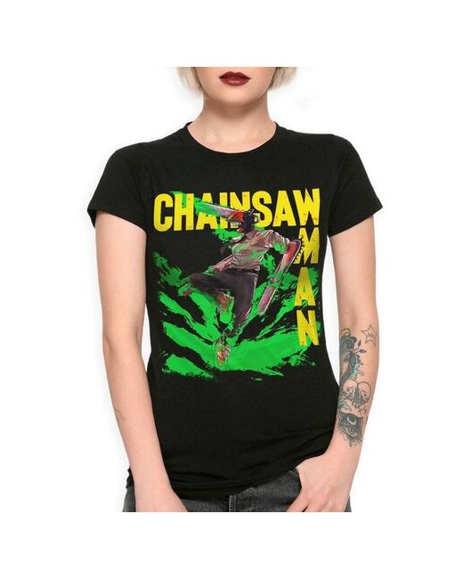 Dream Shirts Футболка DreamShirts Аниме Человек бензопила Chainsaw Man Черная 2XL