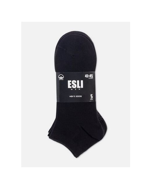 Esli 5 пар носков мужских коротких из хлопка 18С-98/1СПЕ размер 27-29 сделано Conte