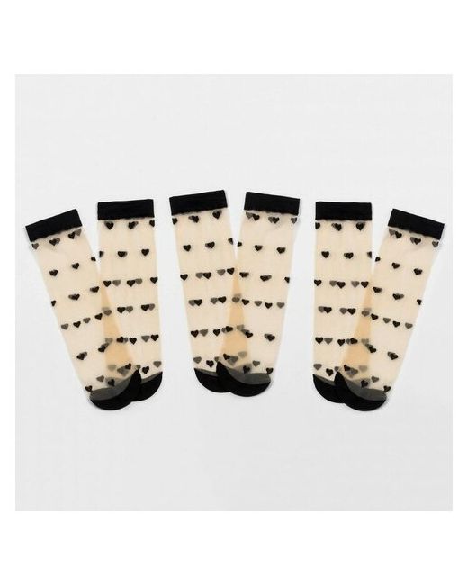 Minaku Набор стеклянных женских носков 3 пары Амур размер 35-37 21-25 см