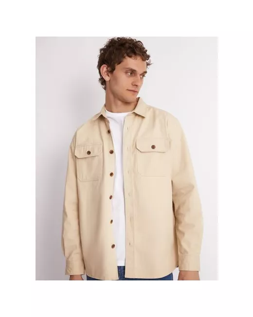 Zolla Куртка-рубашка из хлопка с длинным рукавом и карманами размер S