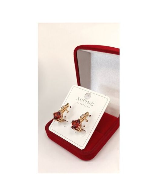 Xuping Jewelry Серьги с красным камнем фирма бижутерия