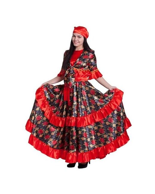RecoM Карнавальный костюм Цыганка блузка юбка пояс платок парик р-р 44-46 рост 164 .