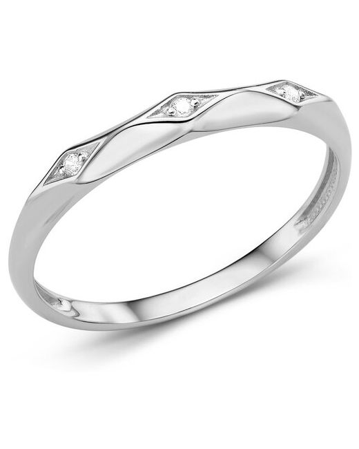 Bassco Женское серебряное кольцо с бесцветными фианитами серебро родированное 925/18.5 размер
