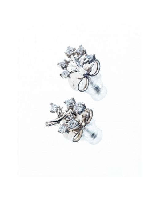 Xuping Jewelry Серьги пусеты родирование фианит размер/диаметр 10 мм. серебряный
