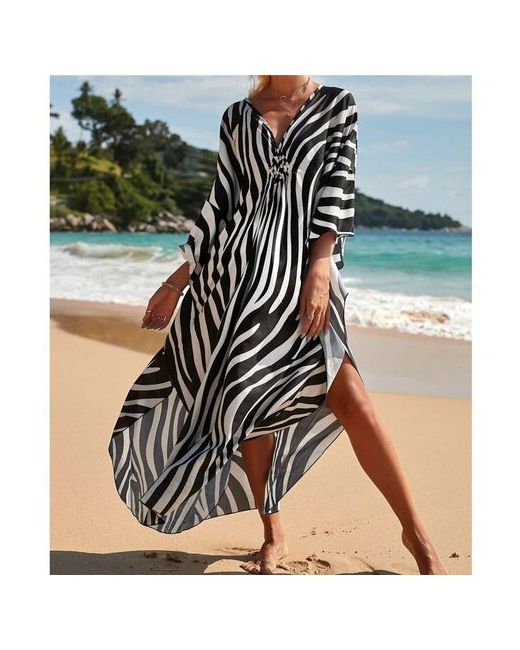 Без бренда Парео зебра накидка пляжная на море пляж