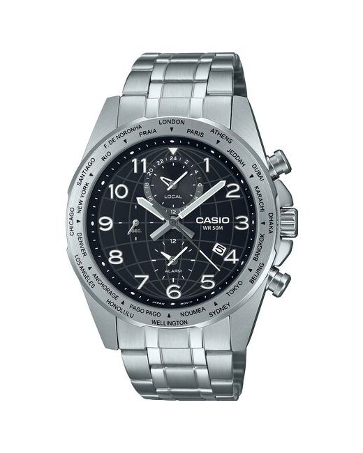 Casio Наручные часы MTP-W500D-1A кварцевые серебряный