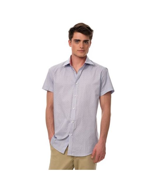 Dave Raball Рубашка повседневный стиль прилегающий силуэт классический воротник короткий рукав размер 39 176-182