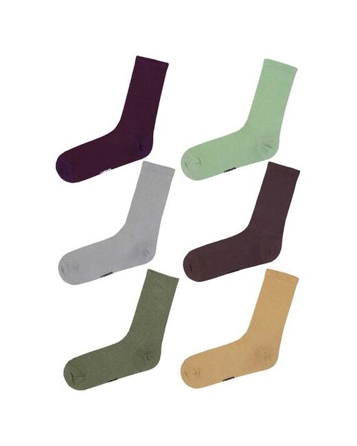 Kingkit носки высокие нескользящие фантазийные 6 пар размер 41-45 бежевый