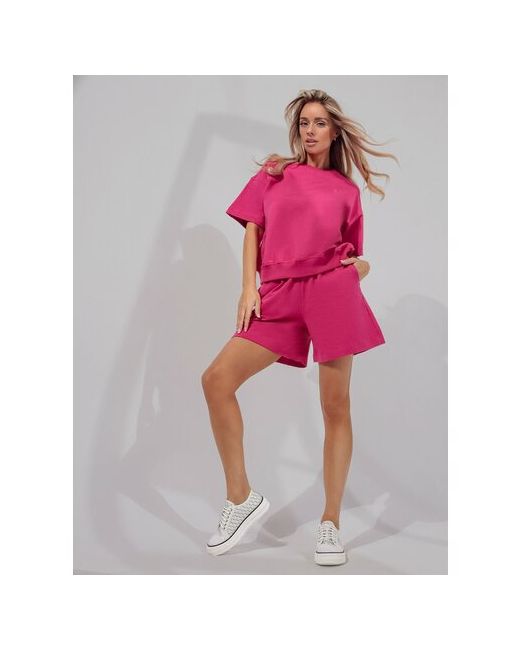 Vitacci Костюм футболка и шорты спортивный стиль свободный силуэт размер 44-46 S розовый