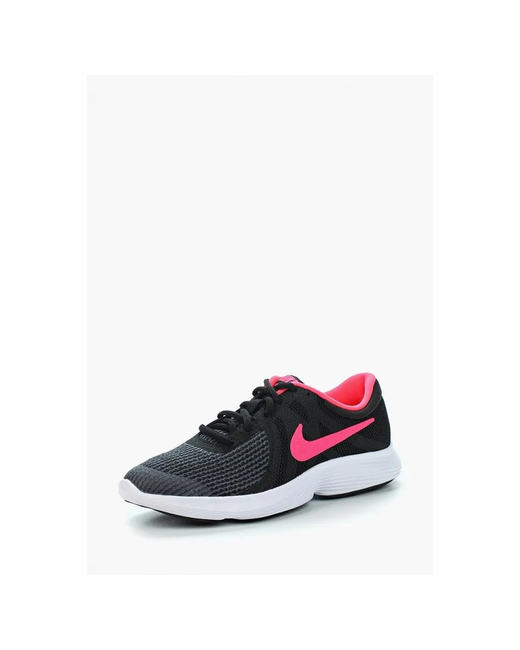 Nike Кроссовки демисезонные беговые нескользящая подошва размер 4Y розовый черный
