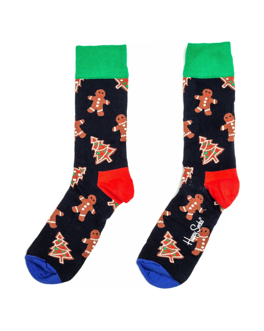 Happy Socks носки высокие фантазийные на Новый год размер 36-40 синий