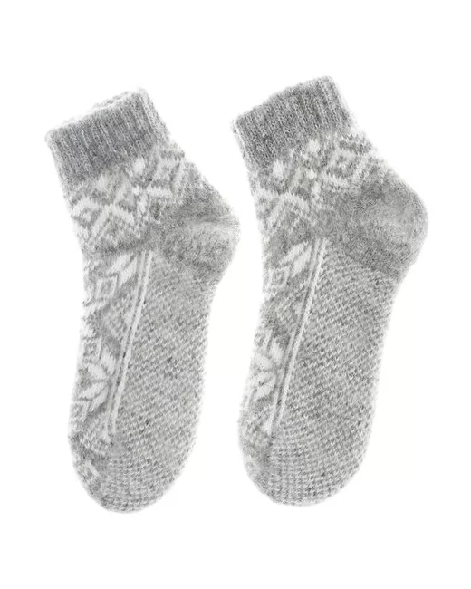 Снежно носки укороченные на Новый год вязаные размер 38-39 белый