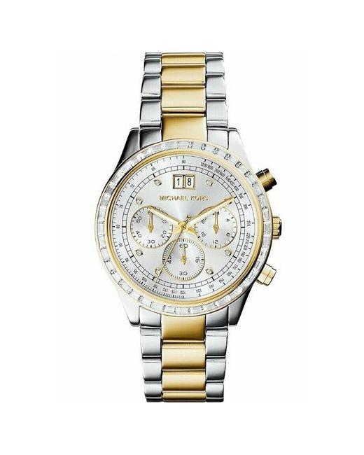 Michael Kors Наручные часы Часы наручные серебро со стразами кварцевые хронограф водонепроницаемые золотой серебряный