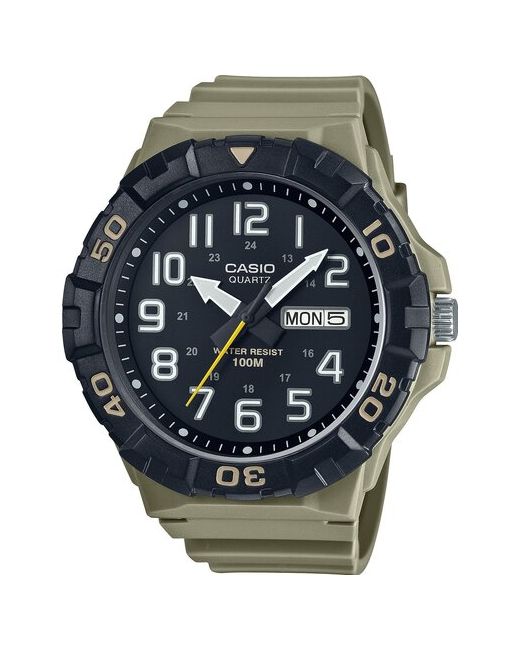 Casio Наручные часы Standard MRW-210H-5A кварцевые водонепроницаемые подсветка стрелок черный