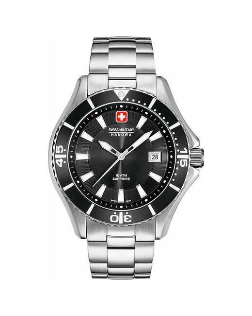 Swiss Military Hanowa Наручные часы Часы наручные Nautila 06-5296.04.007 кварцевые поворотный безель серебряный черный