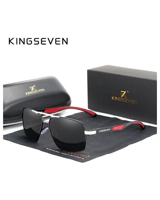 Kingseven Солнцезащитные очки авиаторы оправа металл складные поляризационные с защитой от УФ для черный/черный