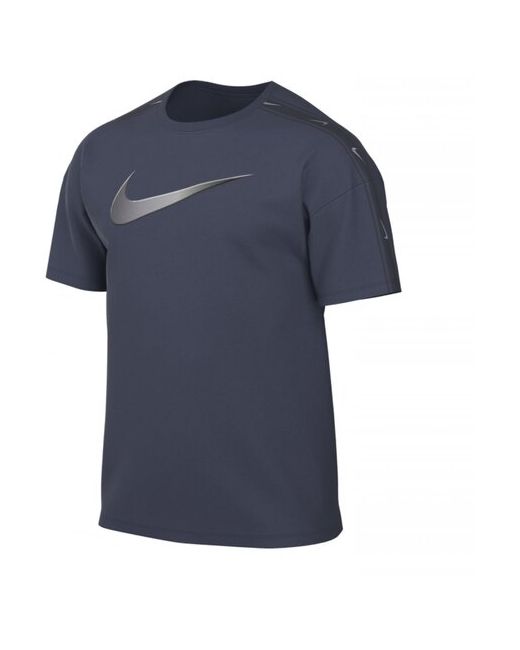 Nike Футболка круглый вырез принт печать размер S синий