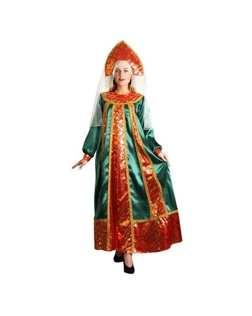 RecoM Русский народный костюм Марья Искусница платье кокошник р-р рост 172 см малахит