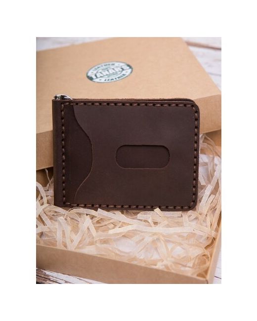 Tanar's Leather Зажим для купюр матовая фактура отделение карт подарочная упаковка