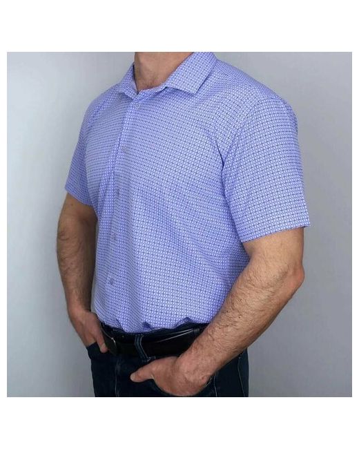 Palmary Leading Рубашка нарядный стиль прилегающий силуэт короткий рукав размер XL голубой