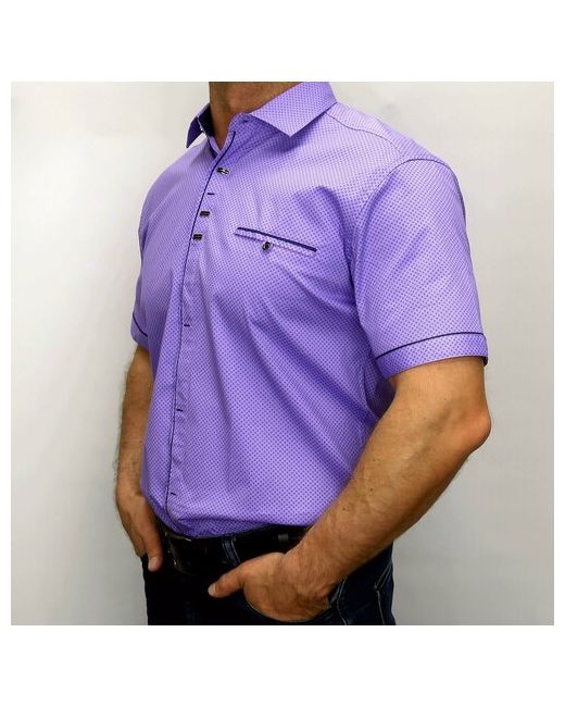 Westtiger Рубашка нарядный стиль прилегающий силуэт короткий рукав размер S голубой