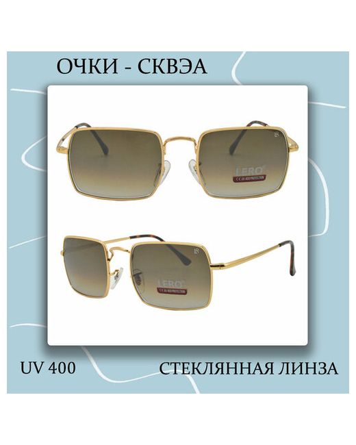 Lero Солнцезащитные очки прямоугольные оправа градиентные с защитой от УФ золотой/золотой