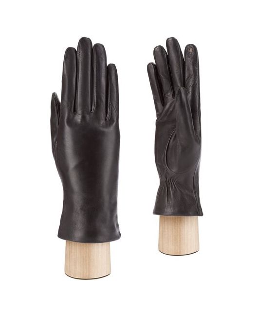 Eleganzza Перчатки демисезонные натуральная кожа подкладка сенсорные размер 7.5 черный