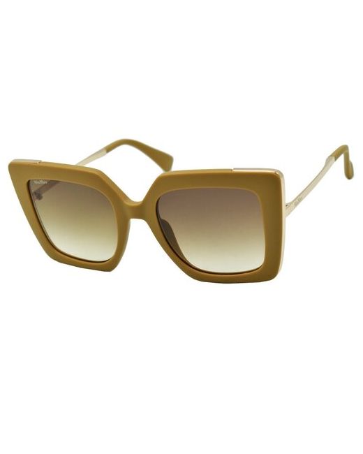 Max Mara Солнцезащитные очки квадратные оправа металл градиентные с защитой от УФ для желтый/желтый