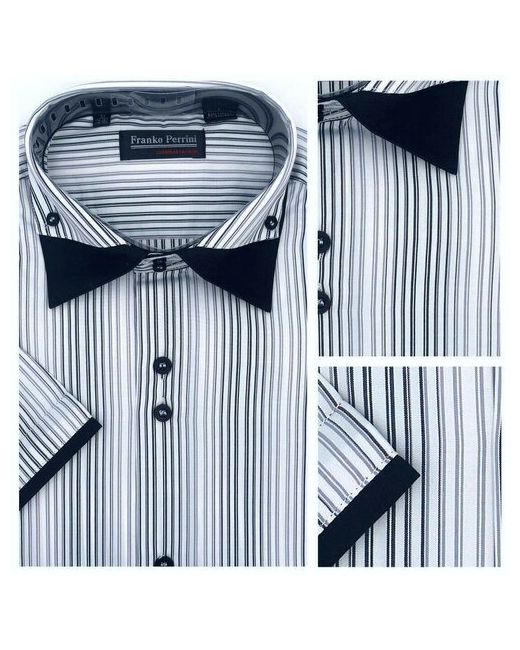 Franko Perrini Рубашка нарядный стиль прилегающий силуэт короткий рукав размер S
