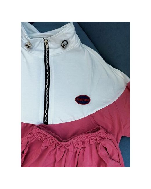 Erha Костюм футболка и шорты повседневный стиль оверсайз пояс на резинке размер M L розовый