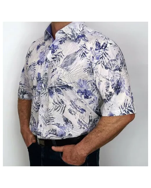 Bossado Рубашка повседневный стиль полуприлегающий силуэт короткий рукав размер S фиолетовый