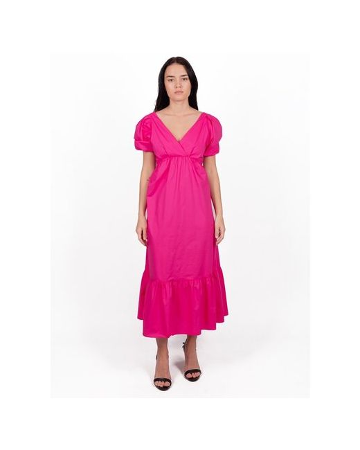 Fracomina Платье макси открытая спина размер M фуксия розовый