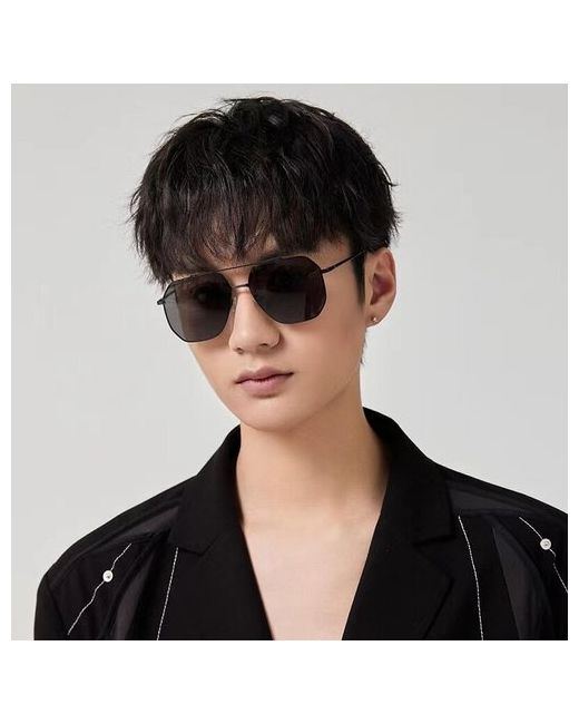Yashi Солнцезащитные очки круглые оправа для черный