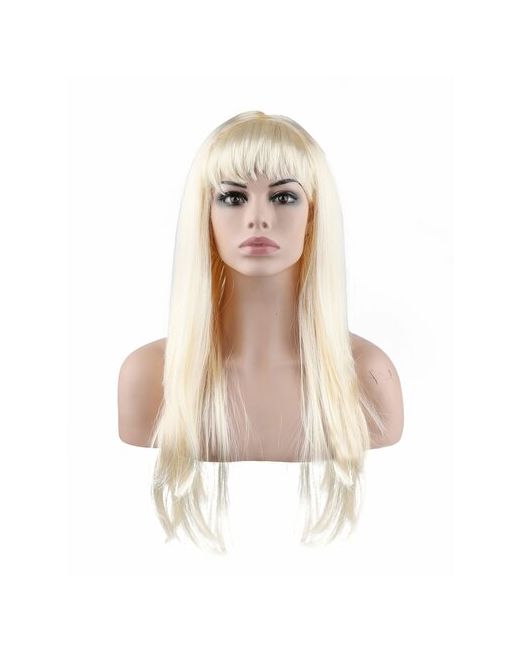 Riota Карнавальный праздничный парик из искусственного волоса Длинные прямые волосы натуральный блонд 1 шт