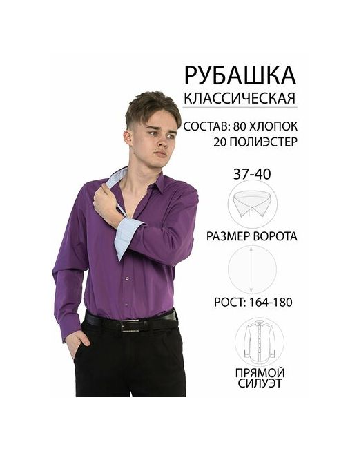 Imperator Рубашка деловой стиль прямой силуэт классический воротник длинный рукав размер 37 ворот/176-182